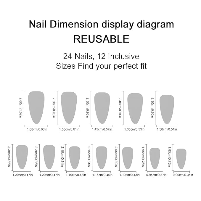 24Pcs Polka Dot Press on Nails Almond Fake Nails Medium False Nails Black White Nails Press Ons Glossy Full Cover Stick on Nail Acrylic Polka Dot Glue on Nail for Women and Girls Decoration