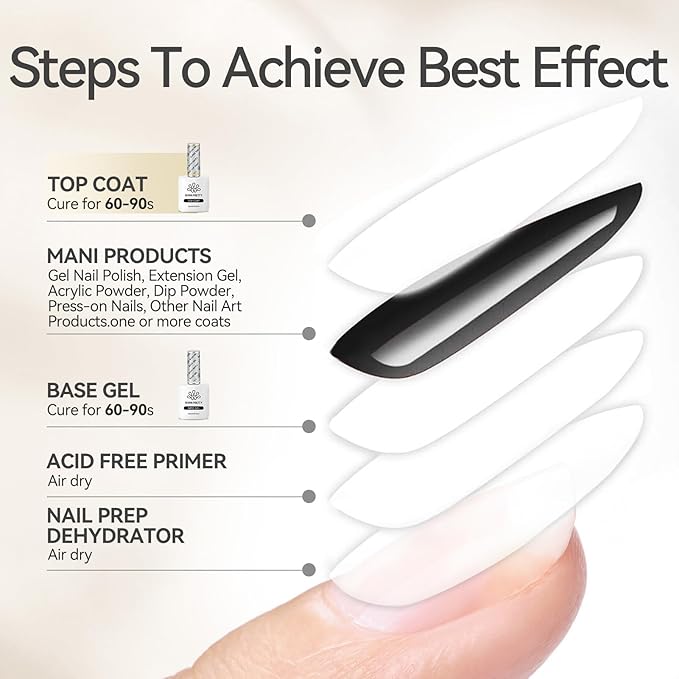 Born Pretty Gel Nail Polish No Wipe Top Coat-15ml Clear Nail Polish Shiny Long Lasting Top Gel for Clear Nail Gel and Acrylic Nails, for Home DIY and Nail Salon