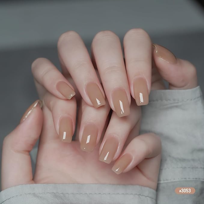 GAOY 16ml 6 Colors Sheer Nude Pink Gel Nail Polish Set, Jelly Translucent Pale Rose Dusty Apricot Light Cinnamon Gel Polish Kit, UV Light Cure for Nail Art DIY and Salon, Gentle Lady