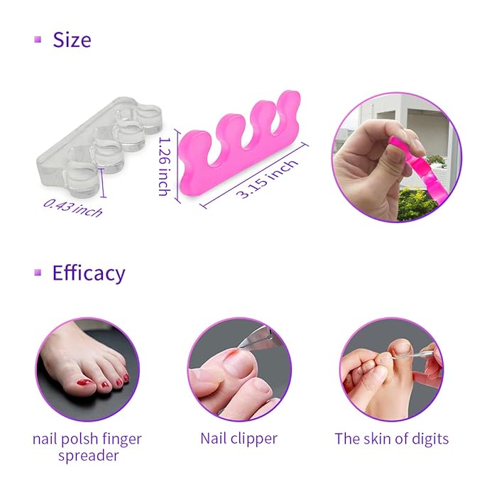 Toe Spacers for Women,Toe Separators for Women,Toe Separators Use for Separation of Toenails or Nails As Well As Relieve Orthopedic Bunion Symptoms