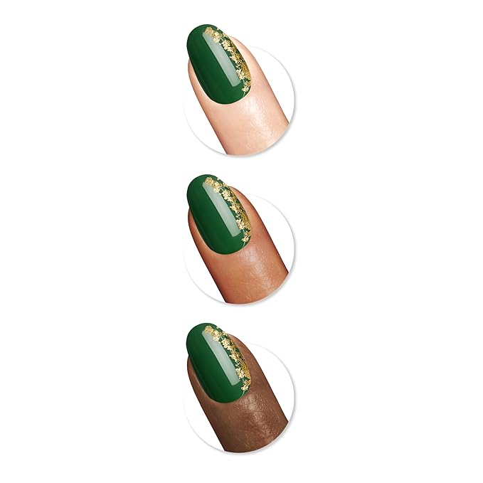 Sally Hansen Salon Effects Perfect Press-On Holiday, Feeling Pine, Press On Nails, Easy to Apply, Nail Glue & Adhesive Tabs Included