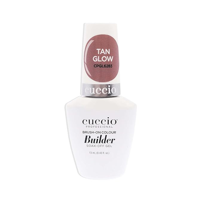 Cuccio Pro Brush-On Colour Builder Soak-Off Gel - Calcium Enriched - Easy Brush-On - Perfect Light Color - Reinforce, Build, Shape And Extend The Natural Nail - Tan Glow - 0.43 Oz Nail Polish