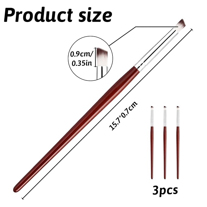 3 Pcs Ombre Nail Brush Nail Art Brush Wooden Ombre Nails Art Gradient Painting Brushes Gradual Color Blooming Nails Drawing Pen Manicure Gel Polish Brushes
