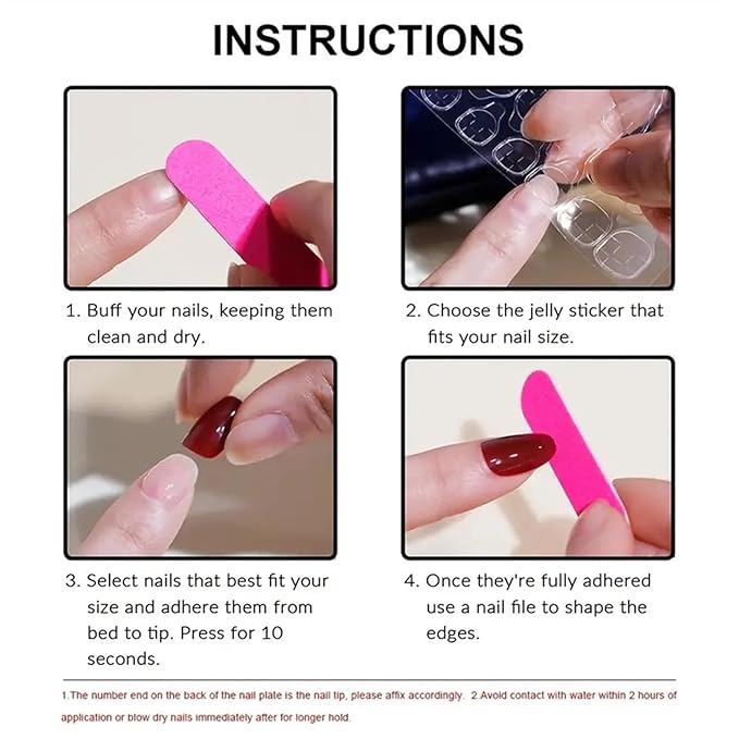 Square Press on Nails Medium - White French Tip Fake Nails with Glitter Design - Rhinestone, Bow False Nails Press ons - for Women 24 Pcs