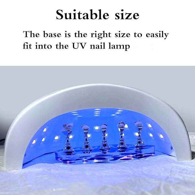 2Set Acrylic Nail Stands with 42pcs Reusable Putty Metal Nail Holder for Painting Nail Display Stand Nail Hand Practice Nail Tip Stand Magnetic Nail Art Tools DIY for Homes and Salons