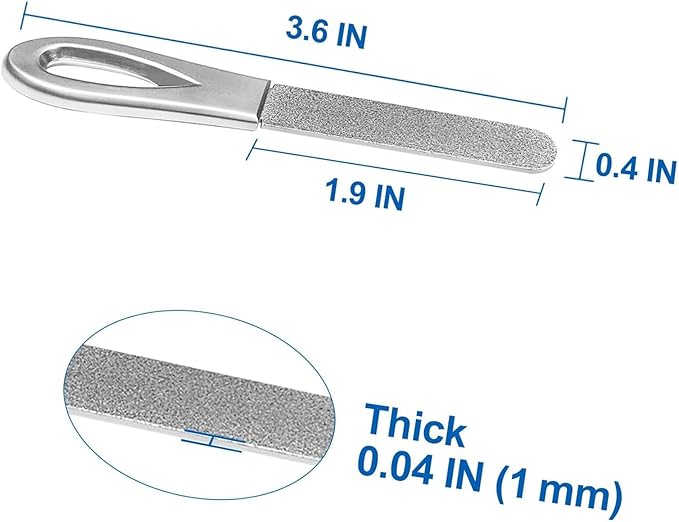 Metal Nail File with Case, 2 Pack Keychain Nail Files for Natural Nails, Fingernail Files Diamond Round Tip Stainless Steel Double Sided Fine Grit Silver Filer with Leather Sheath Travel Pink Purple