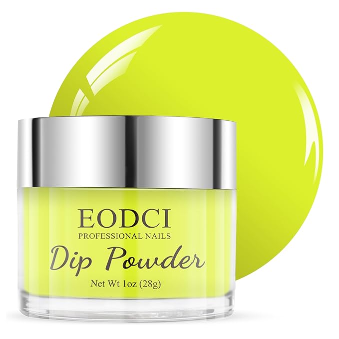 1 Oz/28g Fluorescent Yellow Dip Powder, 1OZ Neutral Nail Dip Powder for Long-lasting 28 Days+ Dip Nail Art French Manicure Nail Starter & Professional Home DIY Salon Use