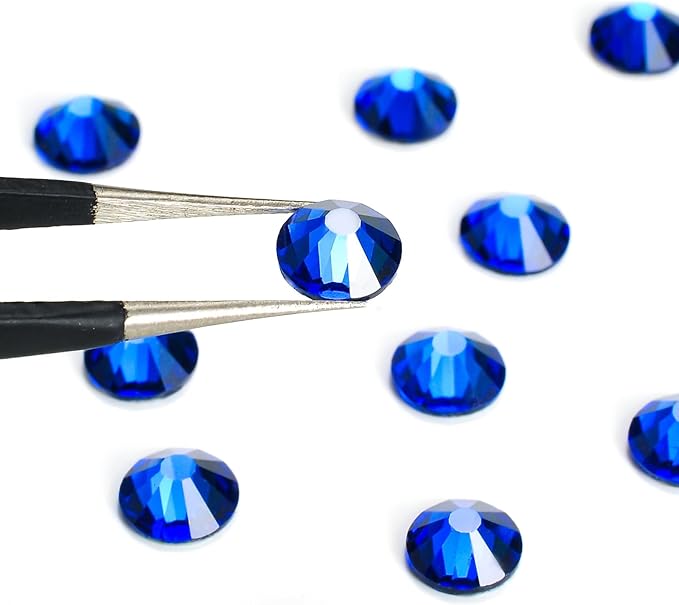 720pcs Flat Back Rhinestones Glitter Round Crystal Gems Glass Rhinestones for Crafts Nail Art Clothes Shoes DIY Decorations, Sapphire, SS20, 4.6-4.8mm