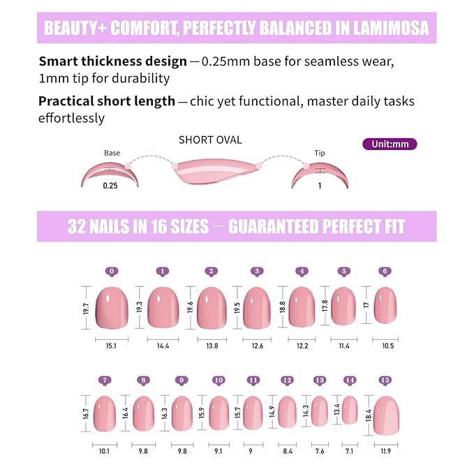LAMIMOSA 32Pcs Cat Eye Press On Nails Short Round, Soft Gel Black Fake Nails in 16 Sizes, Reusable Glue on Nails Kit, GALAXY