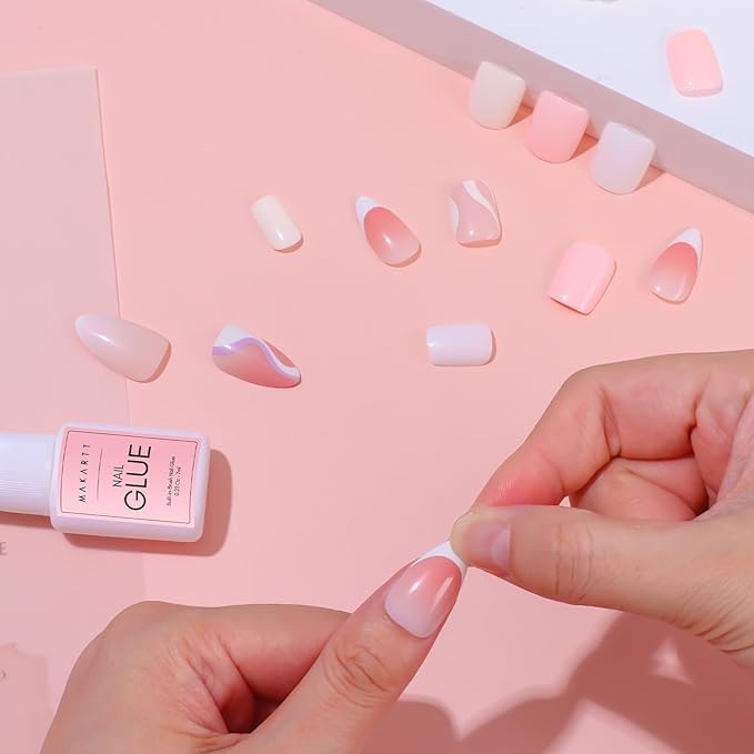 Makartt Super Strong Nail Glue for Press ons: Acrylic Nail Tips-Fake Nails-Salon Quality, No UV Needed, Brush On, Quick Dry, Easy Application Durable & Long-Lasting Fast Glue False Nails, Hema Free