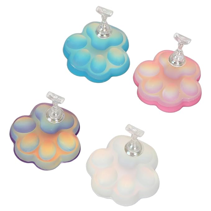Dioche 4pcs Cat Claw Nail Holder Stands, Training Fingernail Display Stands, Stand Magnetic Press on Nail Practice, Stands Crystal Holders Fake Nail Tip, for Painting Nails, Wholesale Business