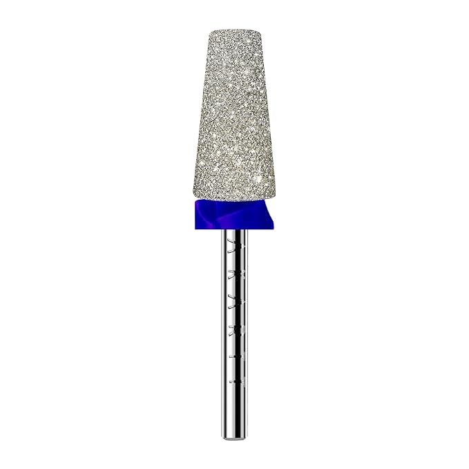 Makartt Electric Nail Drill Bits: Tapered Barrel Carbide Diamond Sanding Bit for Nail Prep Shaping, Upgrade Drill Tips with Cross Teeth & Dust-Proof Ring for Manicure Salon Cuticle Remove, M #150 Grit