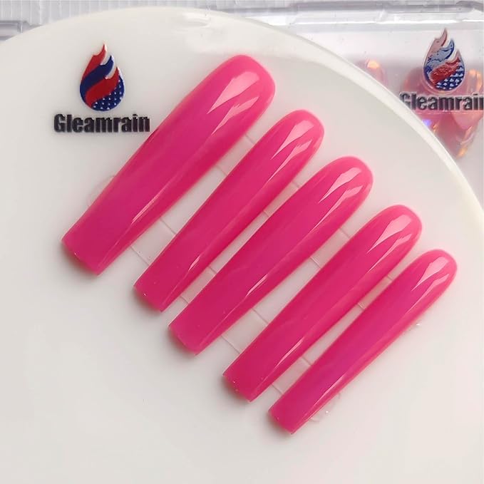 Xxl Press on Nails Square Magenta Handmade Nail for women 10pcs M Size Pattern 1111