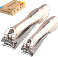 Nail Clipper Set,Premium Stainless Steel Fingernail and Toenail Clipper Cutters with Nail File and Catcher, Sharp Effortless Nail Clippers Tools for Men & Women