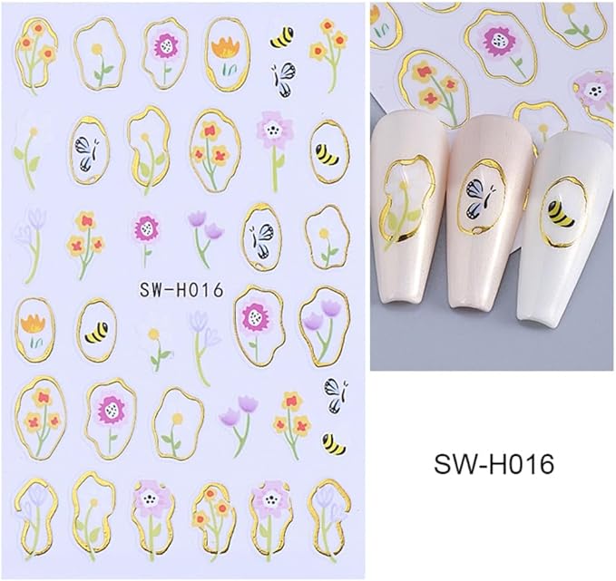 5 Sheets Valentine's Day Hearts Necklace Nail Stickers