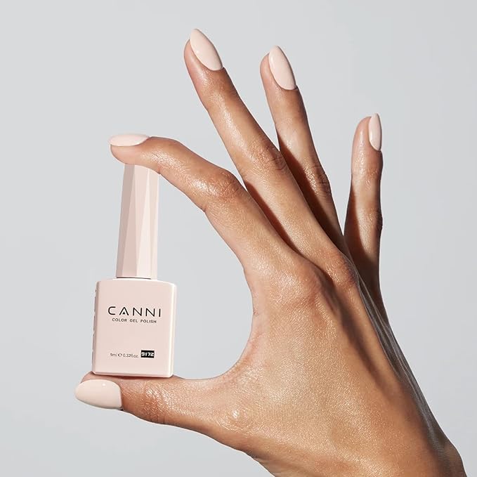 CANNI Nude Pink Gel Nail Polish, 1Pcs Pink Nude Gel Polish Light Color Soak Off U V Nail Manicure Salon DIY at Home