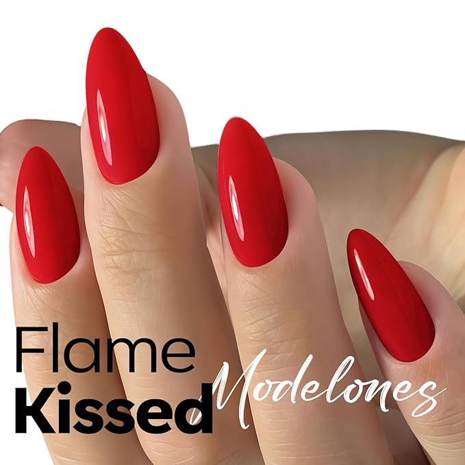 modelones Red Gel Nail Polish Nail Bright Ferrari Red Gel Polish Nails Soak Off LED Nail Art DIY Salon Manicure 15 ML