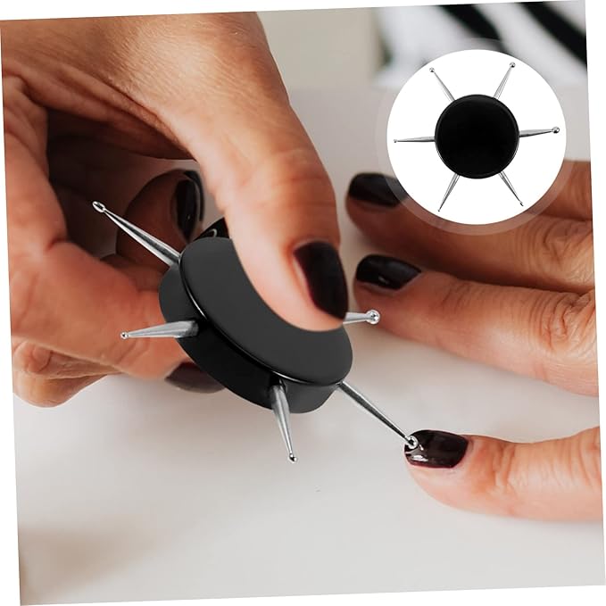 Beaupretty Nail Rhinestone Pen Nail Art Tools Nail Art Drill Pen Ooze Stainless Steel Black Manicure Nail Tools Nail Dotting Tool