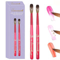 2Pcs New Year Acrylic Nail Art Brush Set -Size 10/14, Red Handle Nail Brushes for Acrylic Application Powder & Nail Extension, 3D Nail Carving Tools for DIY Home Salon Manicure