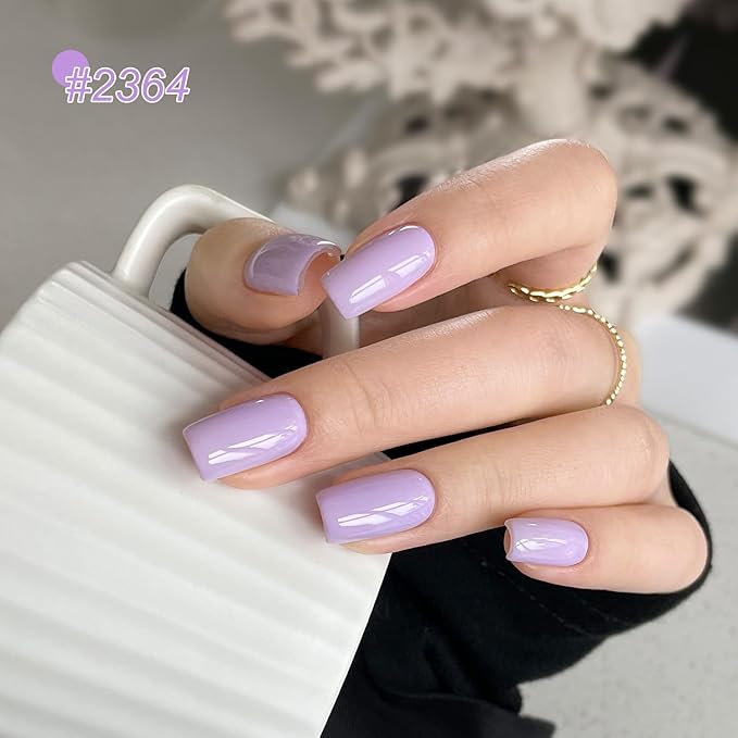 GAOY Purple Gel Nail Polish Set, 6 Colors Glitter Spakle Soak Off UV Light Cure Gel Polish Kit for Salon and Nail Art DIY at Home