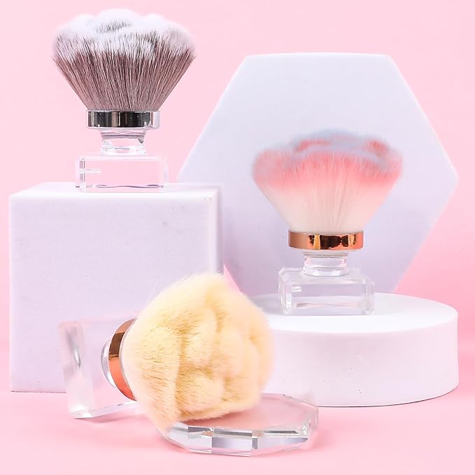 ANGNYA Nail Dust Brush, Pink Rose Soft Duster Brush Art Dust Powder Remover Makeup Manicure Brushes Clean Up Tools for Acrylic Nails