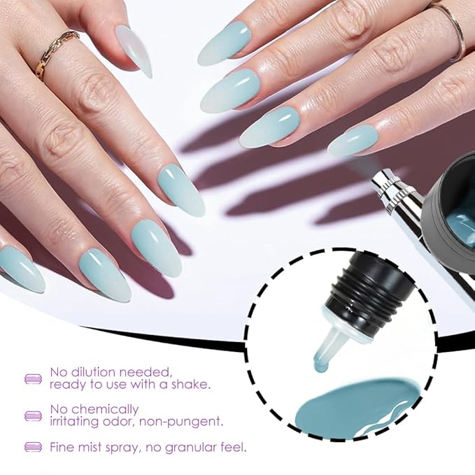 FAVAI 6 Colors Airbrush Gel Nail Polish 6 * 15ml - Macaron Collection (#M), Non-Acetone Airbrush Gel Polish with Fine Mist, Nail Polish for Nail Gradients No Dilution