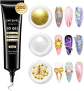 4 in 1 Upgrade 3D Gel Nail Gold Chrome Nail Powder【NO.1 -100% 3D Effect】20g No Wipe 3D Gel Nail Art Sculpture with Glitter Chrome Nail Powder for Home DIY Salon Gifts Women- White Gold
