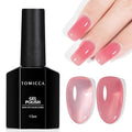 TOMICCA Jelly Gel Nail Polish, 15ml Light Red Jelly Nails Gel Polish, Soak Off UV Led for Cure, Strawberry Red Translucent Colors Long Lasting French Nail Art Manicure Salon For Woman