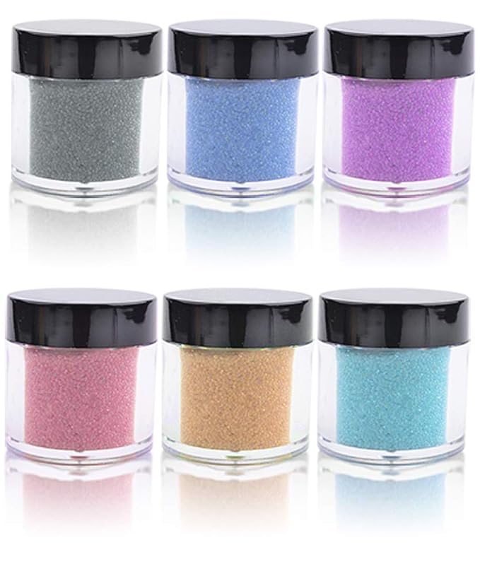 Nail Art 3D Micro Rhinestone Crystal Glass Mini Beads Manicures DIY Glitter Caviar Decoration Tips 6 Colors