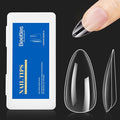 Beetles Gel Nail Tips Almond Medium Shape Nails, 500Pcs Pre Shaped Soft Nail Tips Clear Full Cover False Nails for Gel Nail Polish Soak Off Easy Nail Extensions Press on Nails