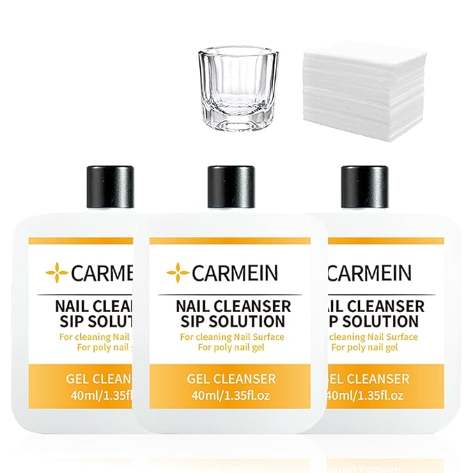 Poly Gel Slip Solution & Nail Cleaner - Professional Polyester Nail Gel Surface Cleaner for Nail Care (3pcs)40ml/1.35 fl oz