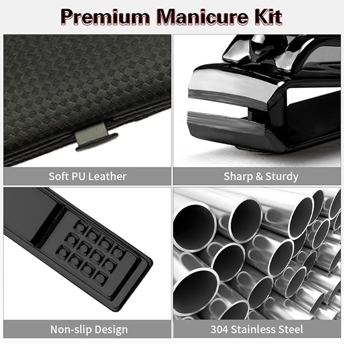 Manicure Set, Stocking Stuffers for Men, Nail Clipper Set, Manicure Kit, Travel Nail Grooming Kit, Stainless Steel Facial Manicure Pedicure Nail Care Tools, Easter Basket Stuffers for Teens Boys Men