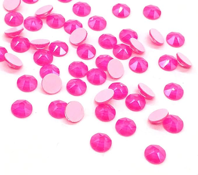 144 pcs Electric Neon Colors Swarovski New 2088 Xirius 16ss Flat Backs Rhinestones Nail Arts 4mm ss16 (Electric Pink)