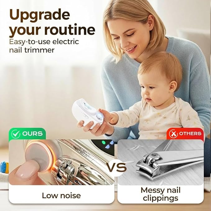 Electric Nail Clipper, 2026 Upgrade 2 in 1 Electric Polishing Automatic Nail Clippers for Seniors and Adults, Multifunctional Nail Trimmer with 2 Adjustable Speeds (Black)