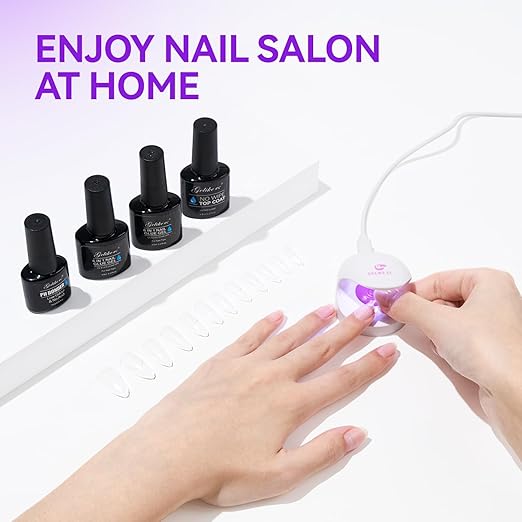 gelike ec 6 in 1 Nail Glue Gel: 2 Pcs Gel Nail Polish for Press on Nails - Nail Glue Strong Easy and Long Last for False Acrylic Tip - Base Coat for Salon Home Polish (Pack of 2)