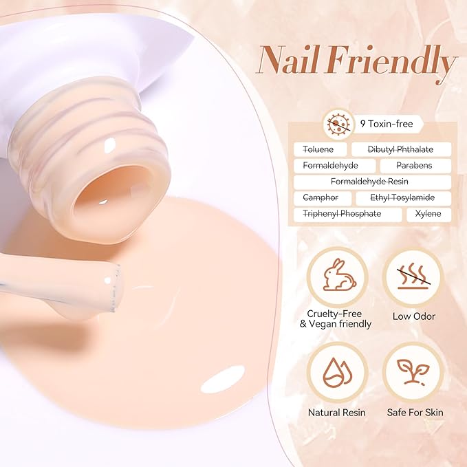Born Pretty Nude Gel Nail Polish Set,6 Colors Neutral Beige White Nude Pink Brown Gel Polish Kit Skin Tones Collection Soak Off U V Gel Nail Kit Manicure DIY Home