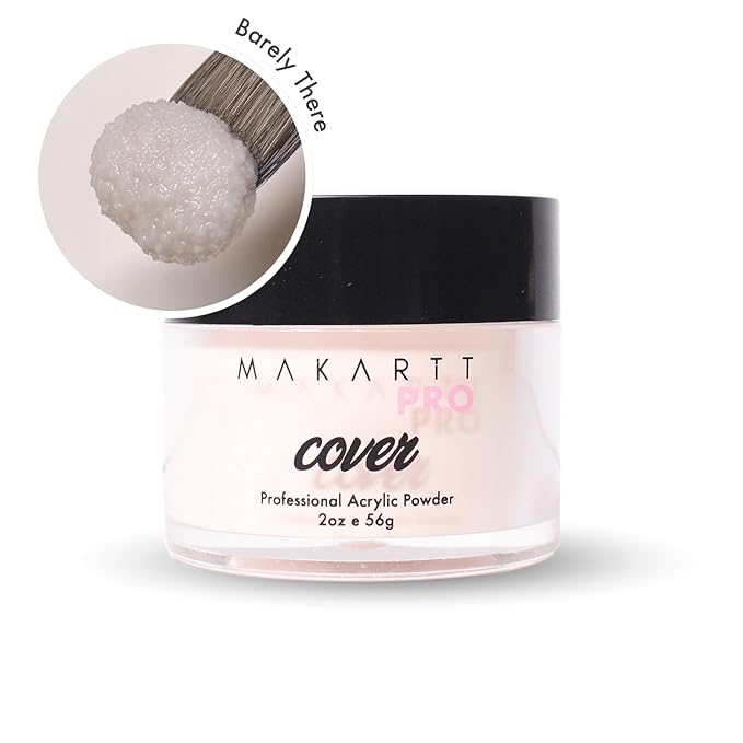 MakarttPro Acrylic Powder – Durable, Long-Lasting, Easy-Apply Formula for Nail Extensions, Overlays, Sculpting & Nail Art – 56g/2oz – Barely There, Perfect for Pros and At-Home Use