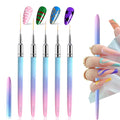 5Pcs Nail Art Pens Line Brushes Striping Nail Gel Polish Painting Brush Set Manicure Design Tools for Details Fine Painting(Sizes 7/9/11/15/25mm)