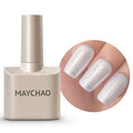 MAYCHAO 15ML Mermaid White Gel Nail Polish 1Pc White Silver Shimmer Gel Polish Soak Off UV LED Nail Polish Nail Art Starter Manicure Salon DIY at Home, 0.5 OZ