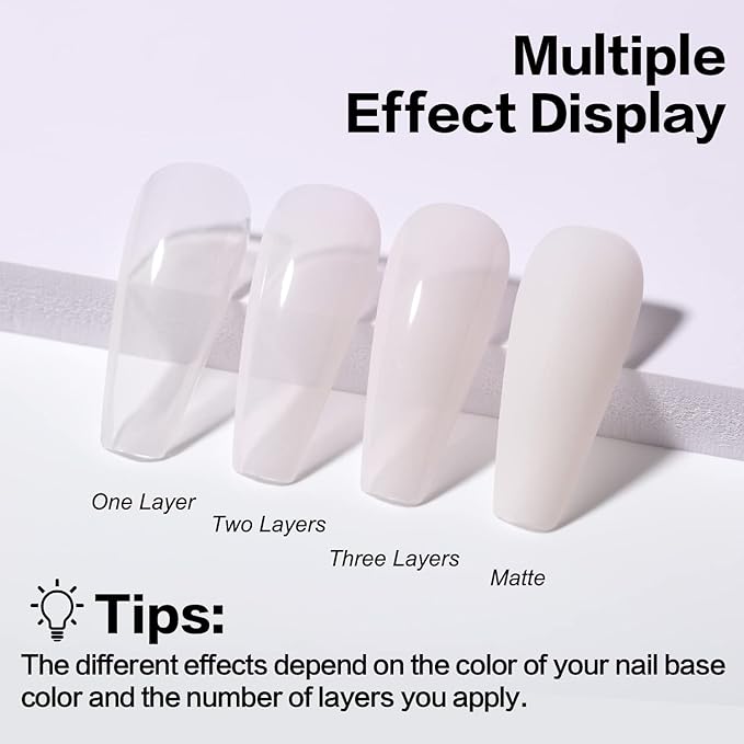 AIMEILI Hema Free Rubber Base Gel For Nails, Soak Off U V LED Clear Sheer Gel Nail Polish, 4 in 1 Nail Strengthen/Enhance/Base Coat/Color - (442) 10ml