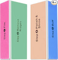 SKYPIA 2 Packs 4 Way Nail Buffer Block Nail Files and Buffers, Smooth & Buff & Shine Professional Nail Files (2 Counts)