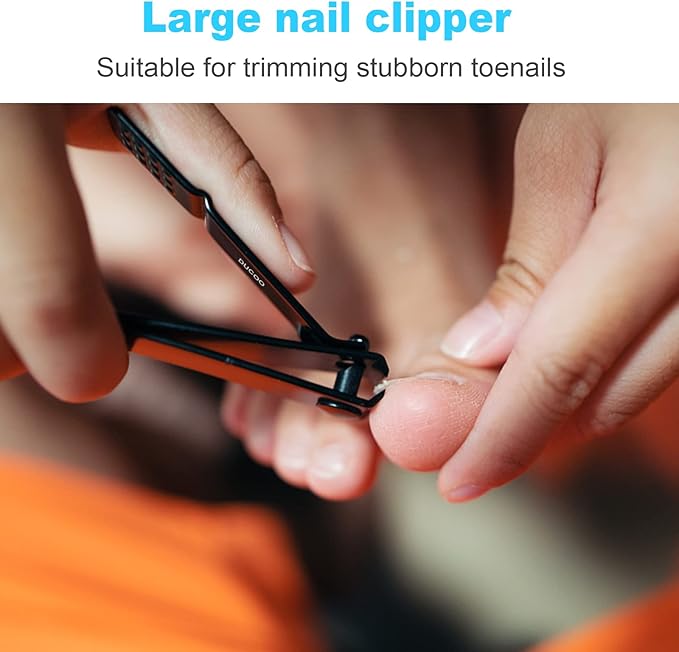 DUCOO Nail Clipper Set, 4 PCS Ultra Sharp Nail Clippers for Men, Women, Adults Toenail Fingernail Clippers, Stainless Steel Nail Cutter & File, Black