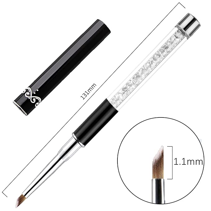 SILPECWEE 7Pcs Ombre Brush For Gel Nails Acrylic Nail Art Brush Fan Nail Brush Nail Gradient Pen Nail Sponges Pens Nail Art Tools For Salon&DIY