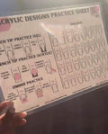 Nail Art Practice Sheet reusable Nail Art training mat Acrylic Nail sculpting Art stencil Guide French Tip Nail art worksheet 3D Nail design training sheet, Practice how to do acrylic Nail art (6)
