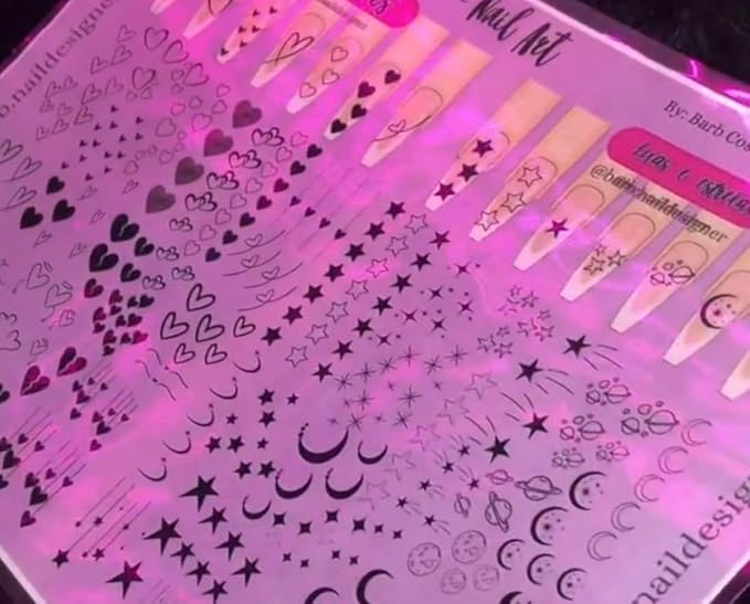 Gel & Acrylic Nail art Practice Sheet,Reusable Nail Art Training mat DIY Sticker Stencil Guide French Tip stiletto Nail Sculpting 3D Nail Design Worksheet Nail Tech Practice Gel X acrylic nails (4)