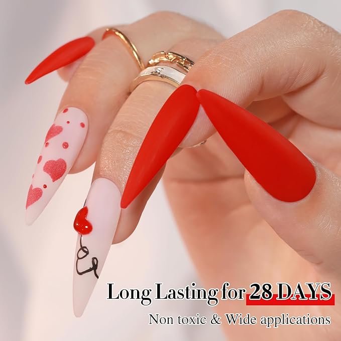 Double Rhythm 0.50 OZ Gel Polish Hema Free Same Color Same Bottle Golden Round Translucent Neutral Natural Milky 15 ML Jelly UV Polish Art DIY at Home (Red-C1091)