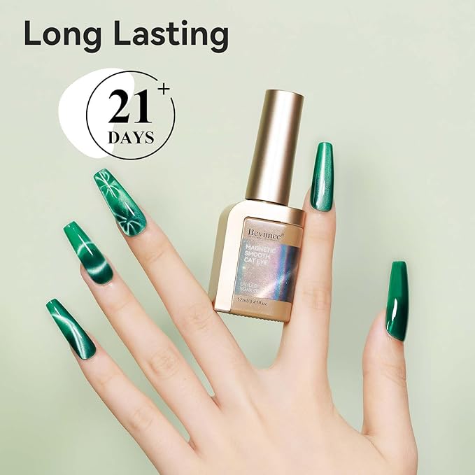 Cat Eye Gel Polish 12ML Moonlight Dark Green Glitter Magnetic Gel Nail Polish Crystal Ceramic Emerald Green Nail Art Long Lasting Soak Off Spring Summer Color