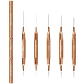 Nail Art Brushes, Double Ended 5PCS Rose Gold Striping Brush Nail Art Liner Brushes Nail Design Brushes for Long Lines, Tiny Details, Nail Brushes for Nail Art, Sizes 5/7/9/10/11/15/20/22/25/30