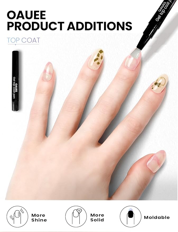 Semi Cured Gel Nail Strips | Built-In Gel Top Coat | UV Light Required | Salon Quality, Easy Application And Removal (Gilded Marble Dream）