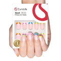 Curvlife Press on Nails Gel Fake Nails with Rainbow-French Design Full Cover False Nails for Women Reusable Nail Kit with Nail Glue Adhesive Tabs Nail File